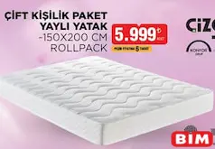 ÇİZGİ ROLLPACK ÇİFT KİŞİLİK PAKET YAYLI YATAK 150X200 CM
